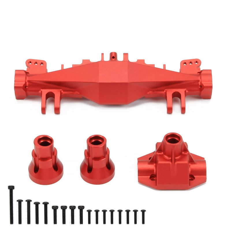 RCAWD Rear Axle Housing Cover Case Set LOS242030 for Losi 1/8 LMT Red - Image 1